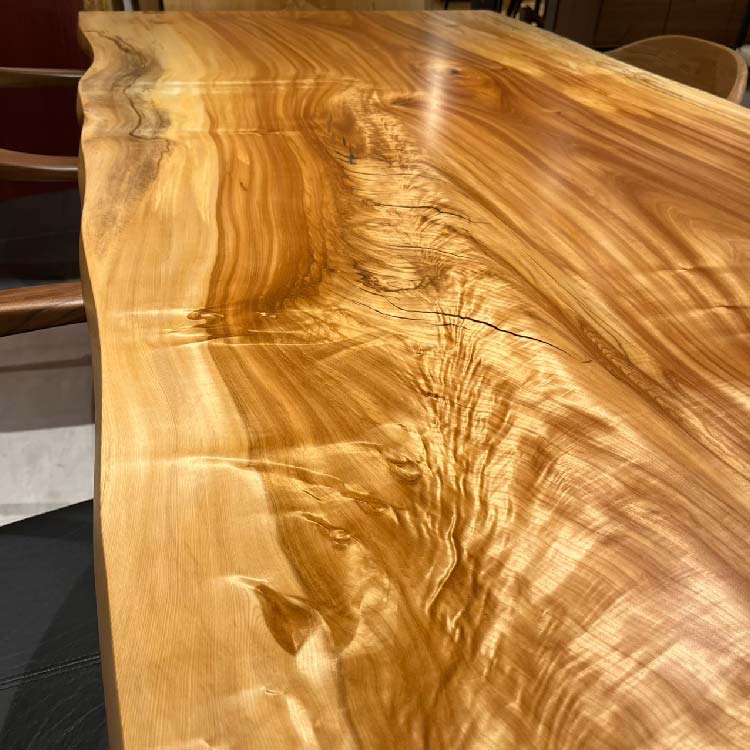 一枚板　トチ / 栃　SYO-2023-05-01　(W218cm)　ダイニングテーブル