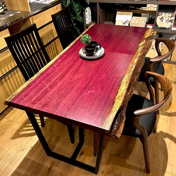 一枚板 パープルハート 705-1/2-12-1 (W165cm) ダイニングテーブル