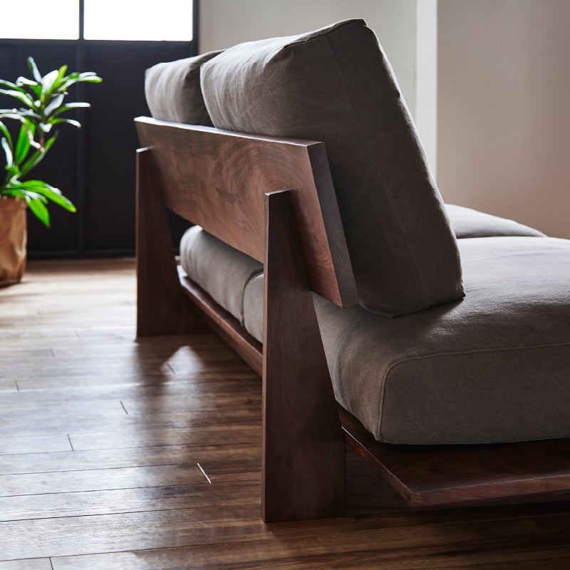 ヌシ ３人掛けソファ 2シータータイプ ウォールナット