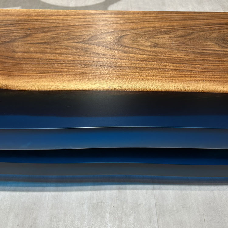 RESINテーブル　ウォールナット　38723-8-1+8-2　(W150cm)