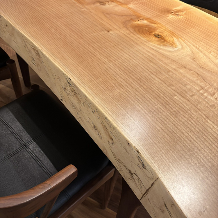 一枚板　ビッグリーフメープル　4-4　(W165cm)　ダイニングテーブル