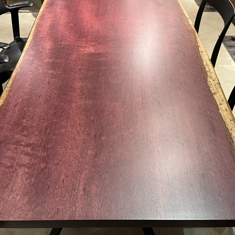 一枚板　パープルハート(杢)　654-2/2-15-2　(W180cm)　アウトレット品