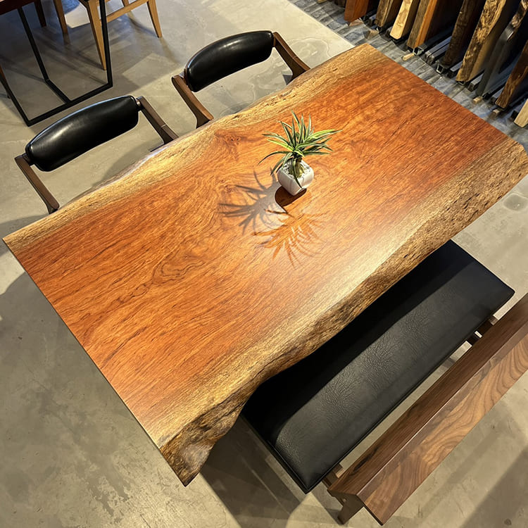 【SOLD OUT】一枚板テーブル　ブビンガ　SK-4-4-5　(W150cm)　