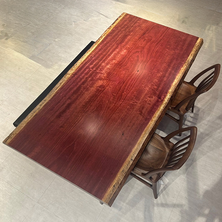 一枚板　パープルハート(杢)　651-1/2-8-2　(W210cm)　ダイニングテーブル