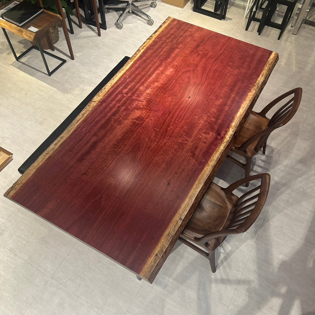 一枚板　パープルハート(杢)　651-1/2-8-2　(W210cm)　ダイニングテーブル