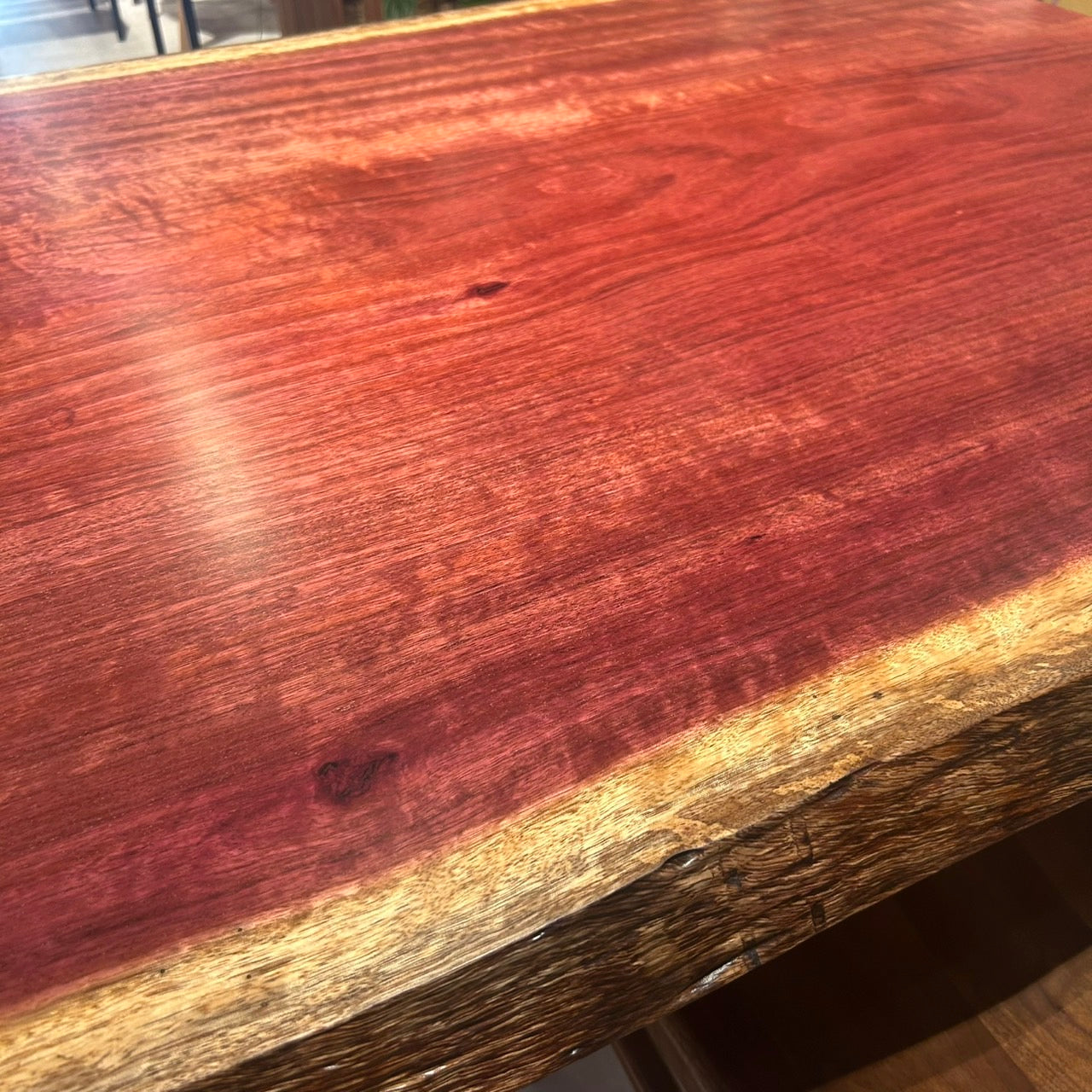 一枚板　パープルハート(杢)　651-1/2-8-2　(W210cm)　ダイニングテーブル