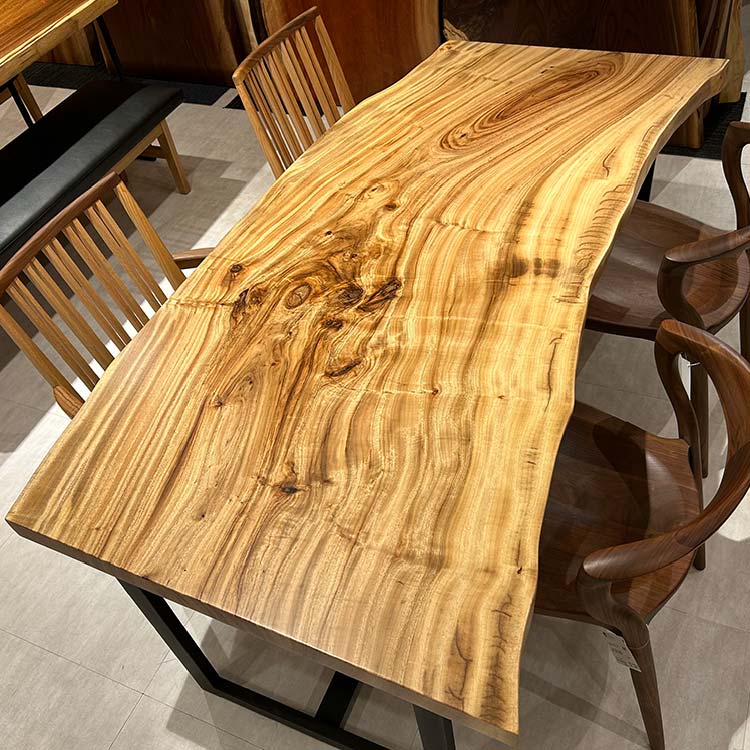 【SOLD OUT】一枚板　クス / 楠(杢)　16-6　(W170cm)　ダイニングテーブル