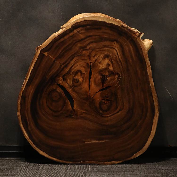 【SOLD OUT】一枚板　モンキーポッド　053-R20-7　(W83cm)　ローテーブル