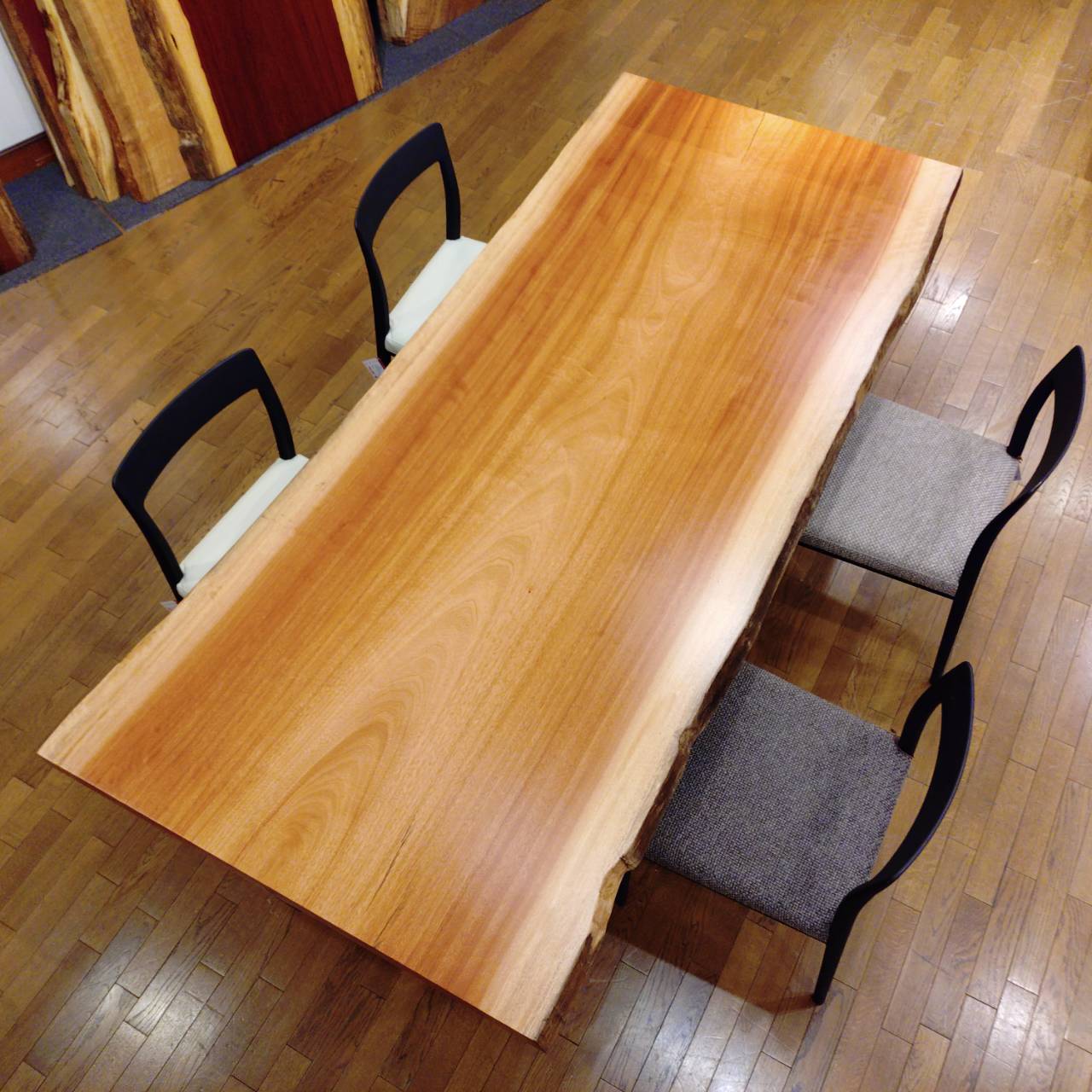 一枚板　ボセ(杢)　297-1/3-14-1　(W220cm)　ダイニングテーブル