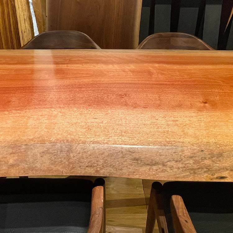【SOLD OUT】一枚板　ボセ(杢)　297-3/3-8-1　(W160cm)　ダイニングテーブル