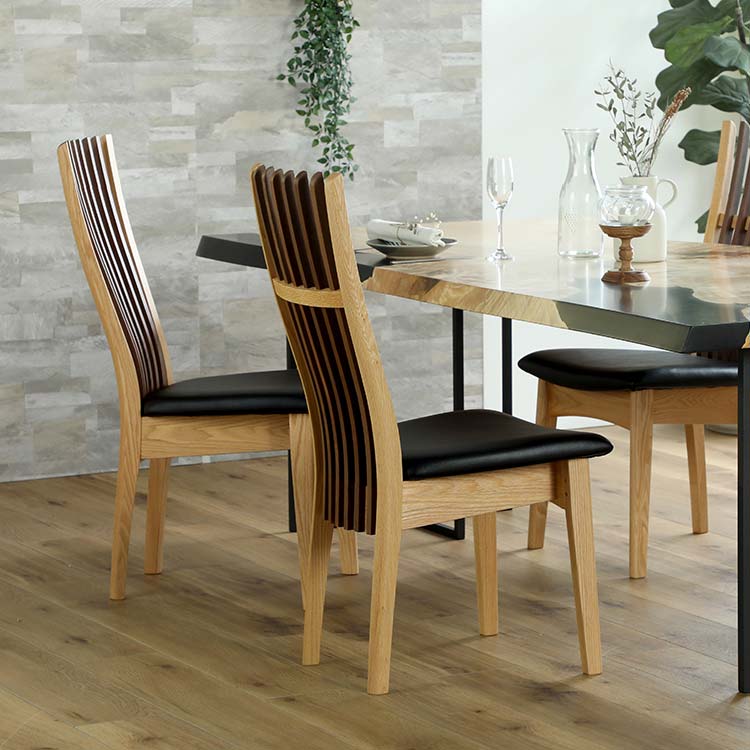 シナリ　ダイニングチェア　ウォールナット/レッドオーク