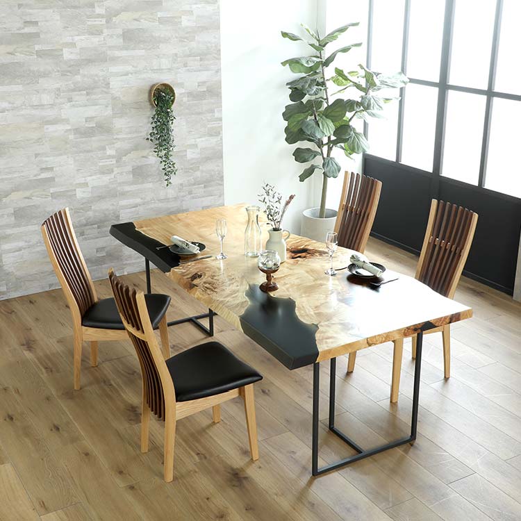 シナリ　ダイニングチェア　ウォールナット/レッドオーク