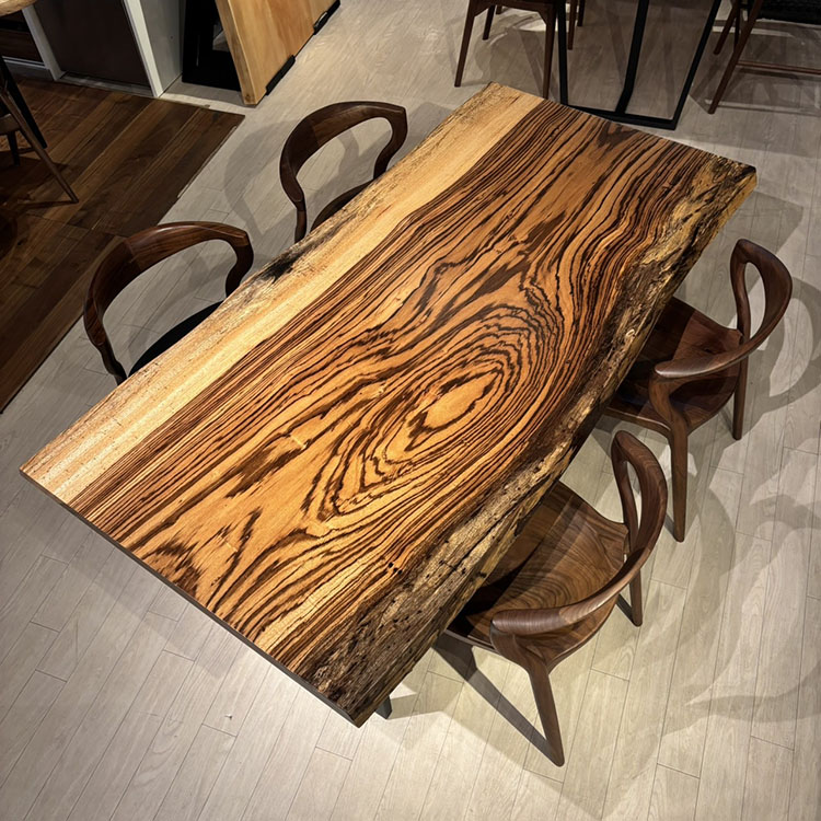 一枚板　ゼブラウッド　516-4-1-1　(W180cm)　ダイニングテーブル