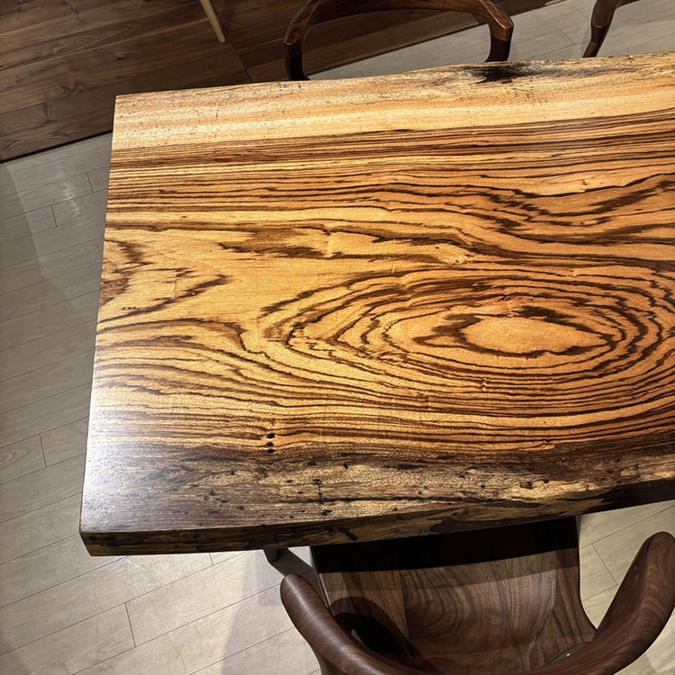 一枚板　ゼブラウッド　516-4-1-1　(W180cm)　ダイニングテーブル