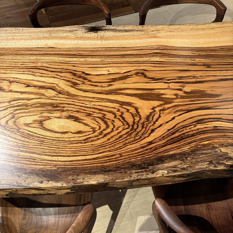 一枚板　ゼブラウッド　516-4-1-1　(W180cm)　ダイニングテーブル