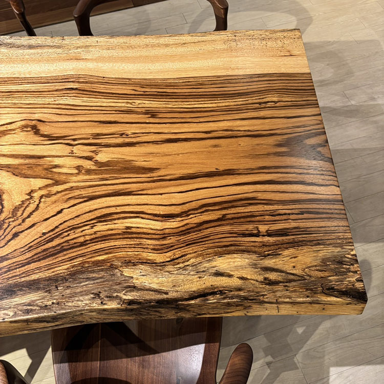 一枚板　ゼブラウッド　516-4-1-1　(W180cm)　ダイニングテーブル