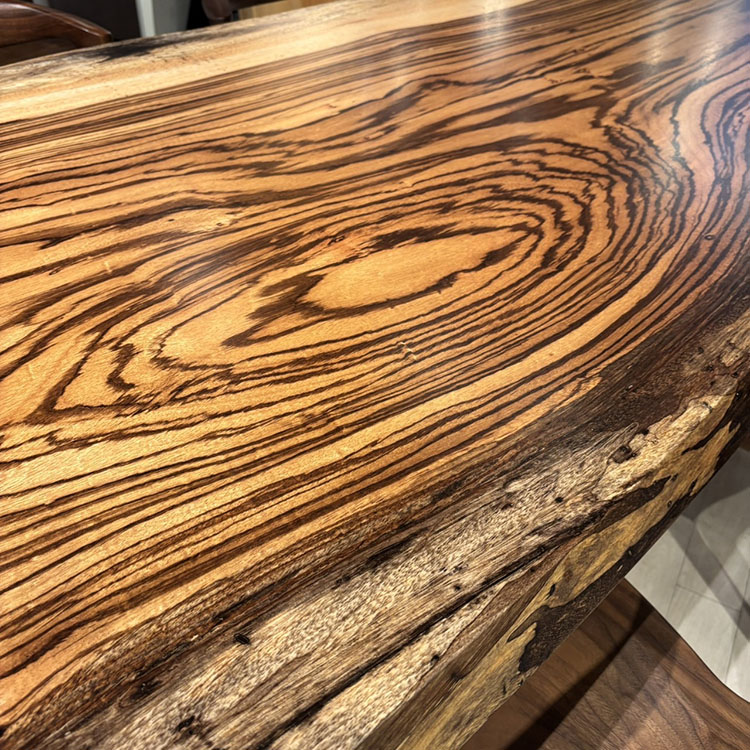 一枚板　ゼブラウッド　516-4-1-1　(W180cm)　ダイニングテーブル