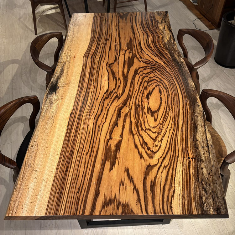 一枚板　ゼブラウッド　516-4-1-1　(W180cm)　ダイニングテーブル