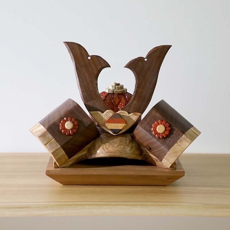 手彫り兜 #寄木(四角形)