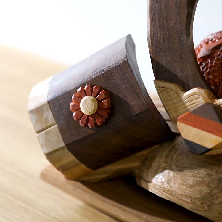 手彫り兜 #寄木(四角形)