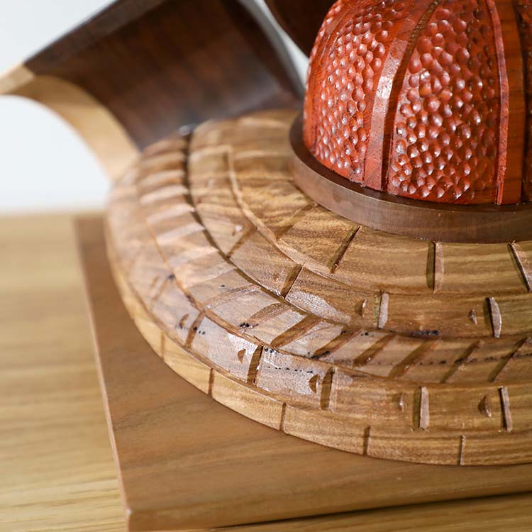 手彫り兜 #寄木(四角形)