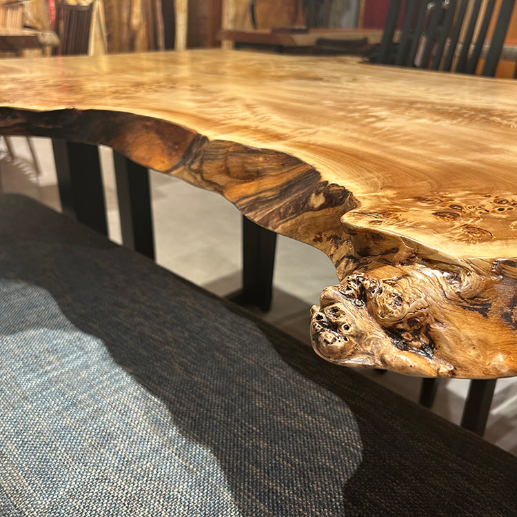 一枚板　ポプラ(杢)　494-8-2　(W150cm)　ダイニングテーブル