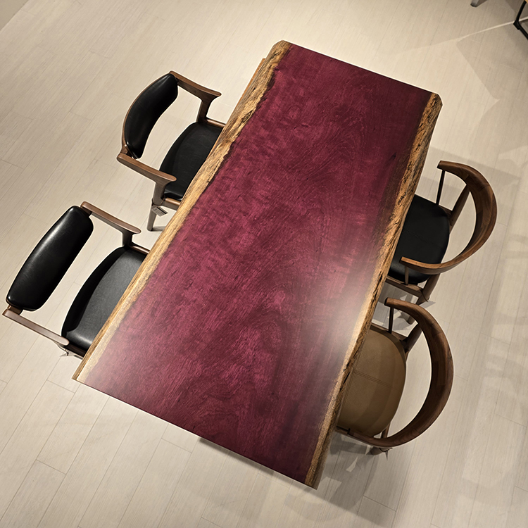 一枚板　パープルハート　324-9-3　(W160cm)　ダイニングテーブル