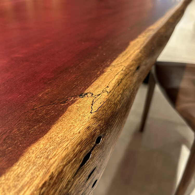 一枚板　パープルハート(杢)　324-12-2　(W170cm)　デスク