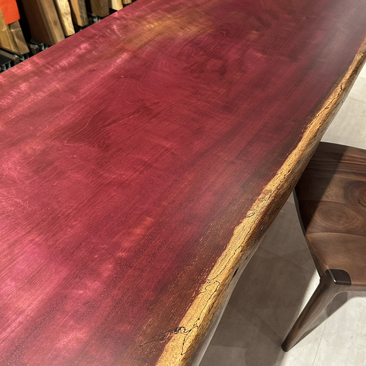 一枚板　パープルハート(杢)　324-12-2　(W170cm)　デスク