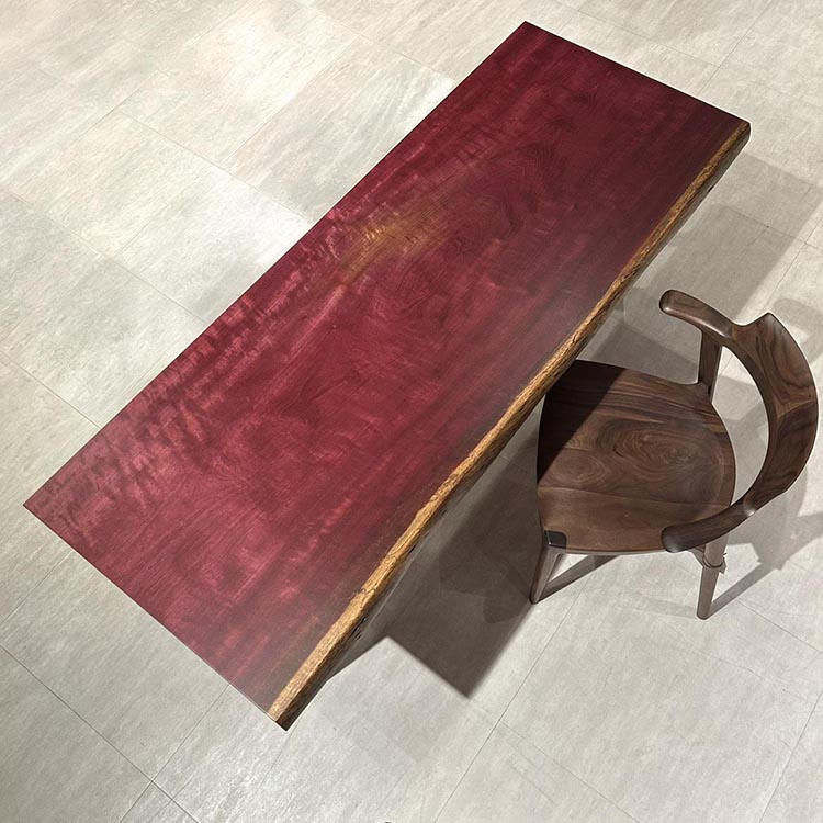 一枚板　パープルハート(杢)　324-12-2　(W170cm)　デスク