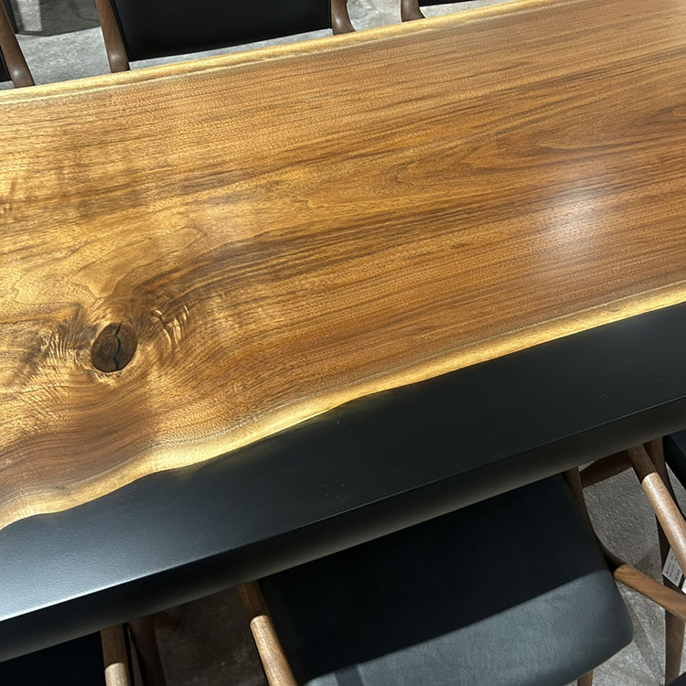 RESINテーブル　ウォールナット　343-8　(W220cm)