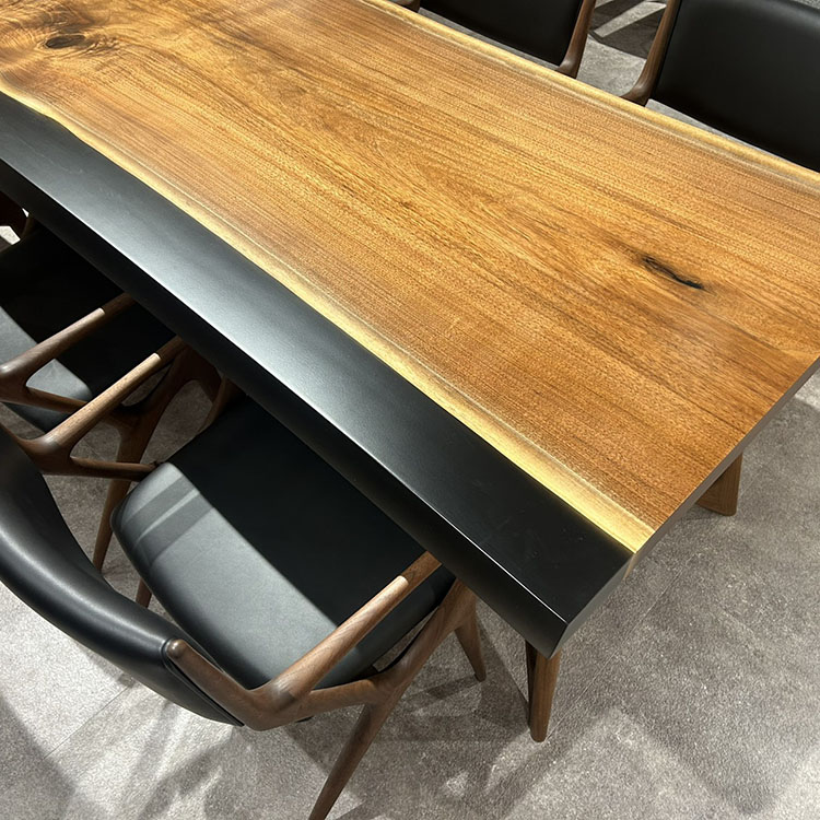 RESINテーブル　ウォールナット　343-8　(W220cm)