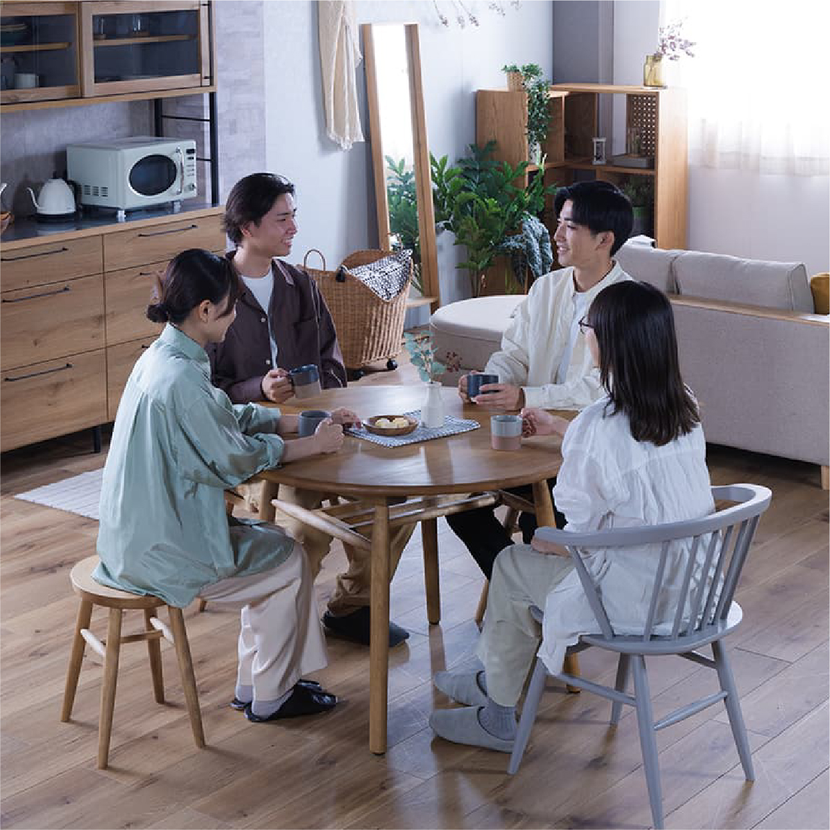 ロジー 円形 ダイニングテーブル