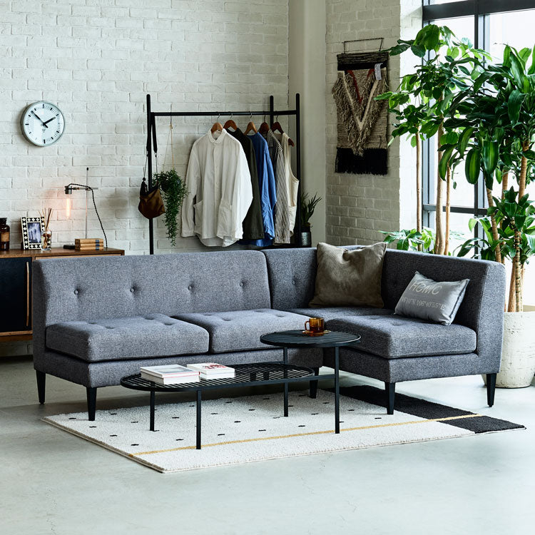 グレスソファ 2人掛け肘無 鉄脚