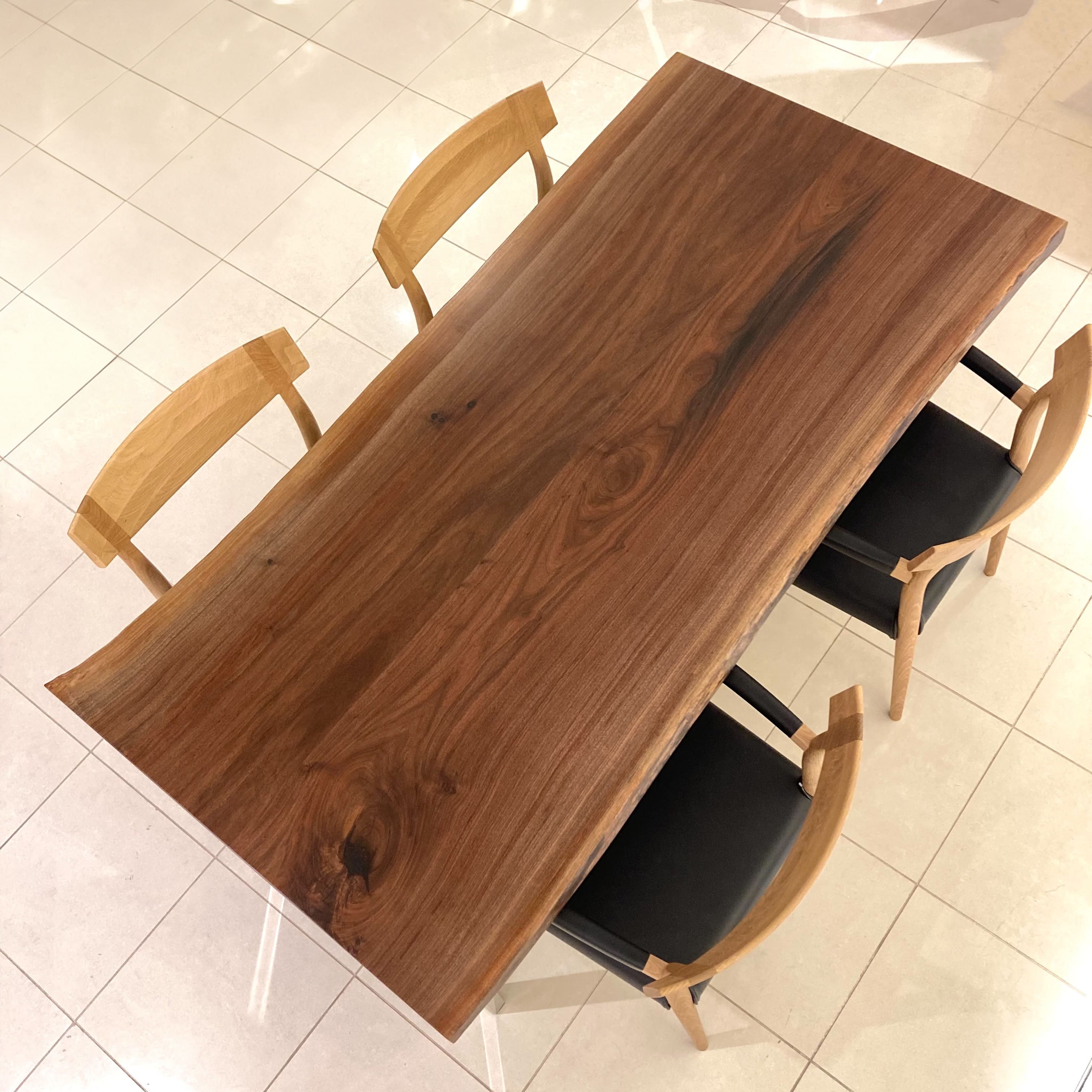 ハギ天板　ウォールナット　213921-2+23063-4　(W180cm)