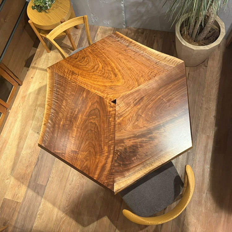 ハギ天板　ウォールナット(杢)　テトラ　HZ-HZ+HZ　(W120cm)