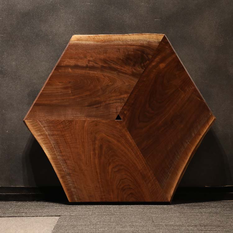 ハギ天板　ウォールナット(杢)　テトラ　HZ-HZ+HZ　(W120cm)