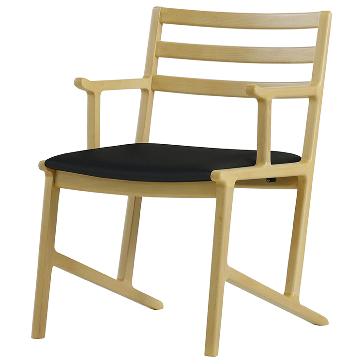 セルボ　ダイニングチェア　ビーチ材　座面：合皮ブラック