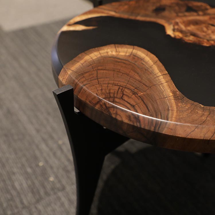 RESIN　ウォールナットサイドテーブル　H400/H500　2セット