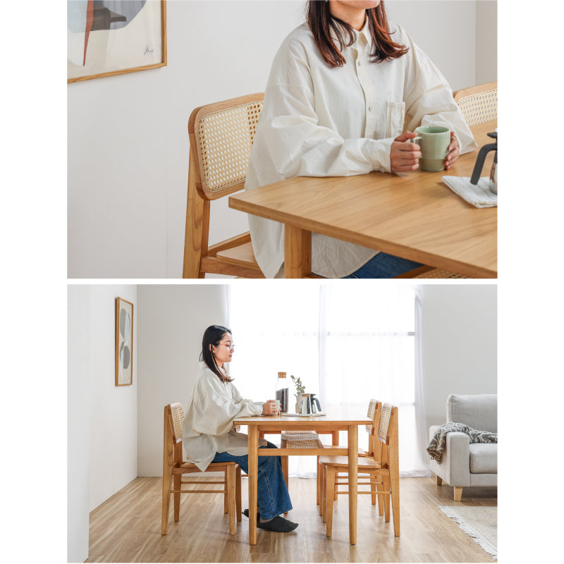 ビンズ ダイニングチェア ラタン 板座 ナチュラル