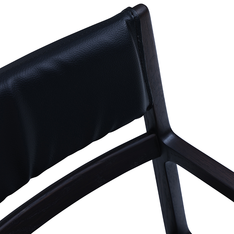 セルボ　ダイニングチェア　オーク材　ダーク色　座面：合皮ブラック