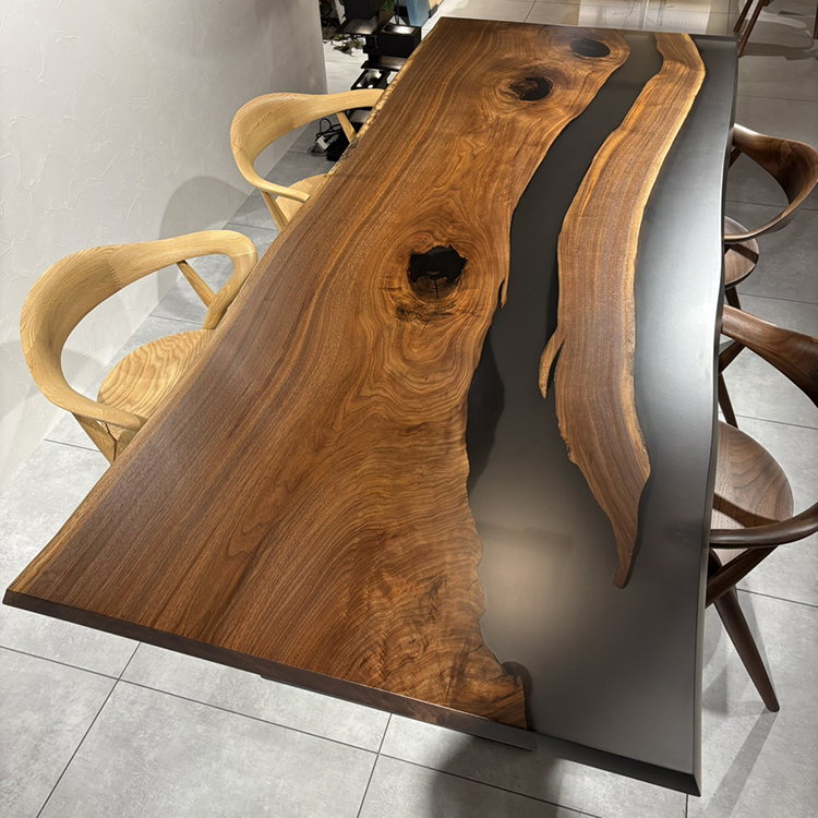 RESINテーブル　ウォールナット　25410-9　(W230cm)