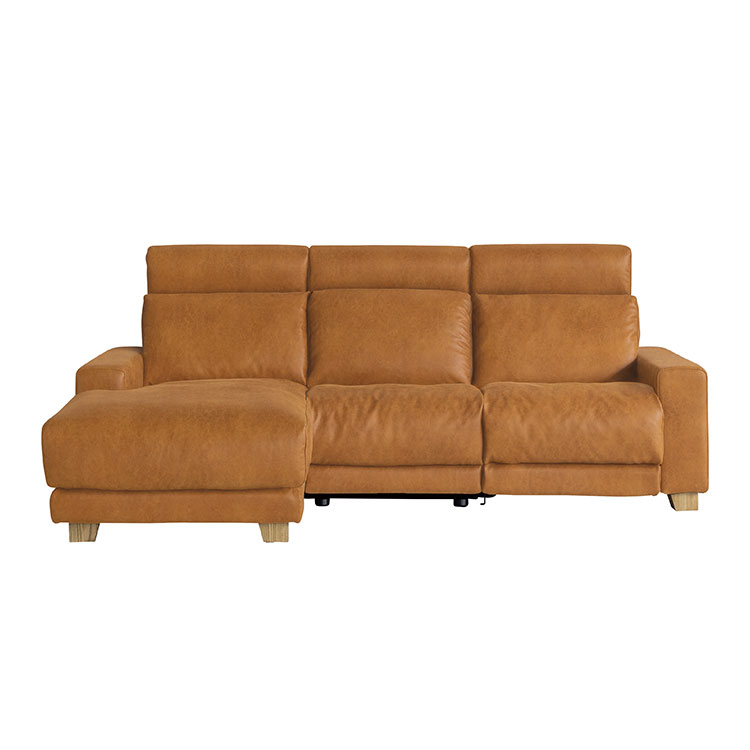 【直営店限定カラー】ハーデス ソファ 右カウチ レザーテックスキャメル[ks]