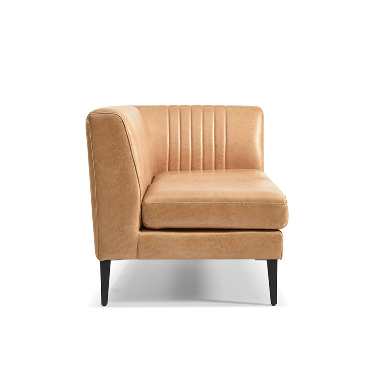 グレスソファ ２人掛け左肘 レザーテックスクラフトベージュ 鉄脚[tok]