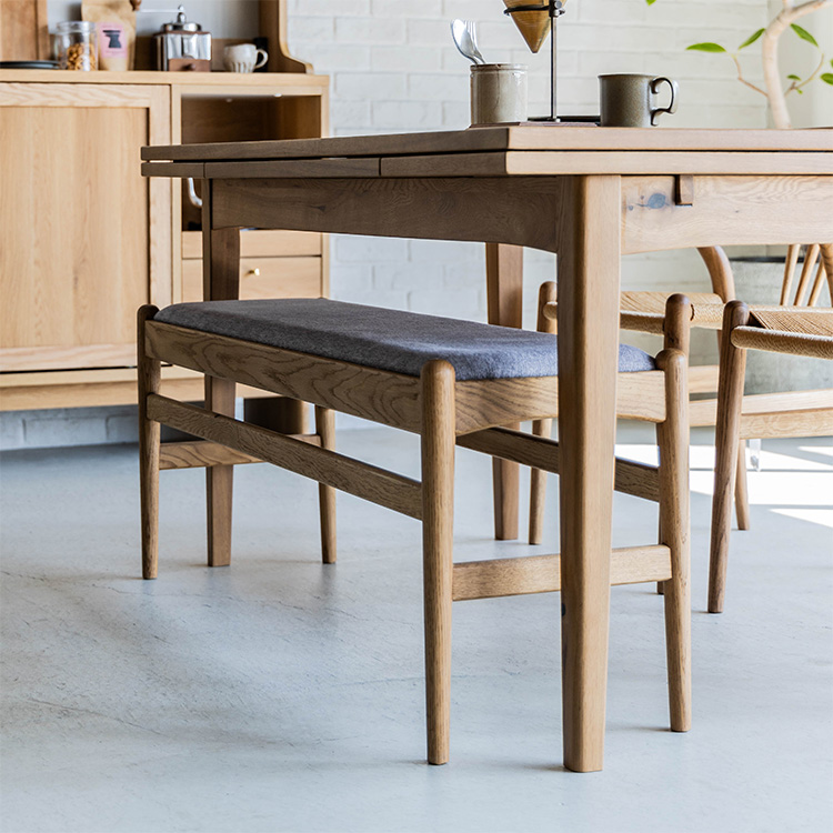 【ダイニングセット】パウス オーク 140cm×イロハベンチ×イロハチェア ペーパーコード