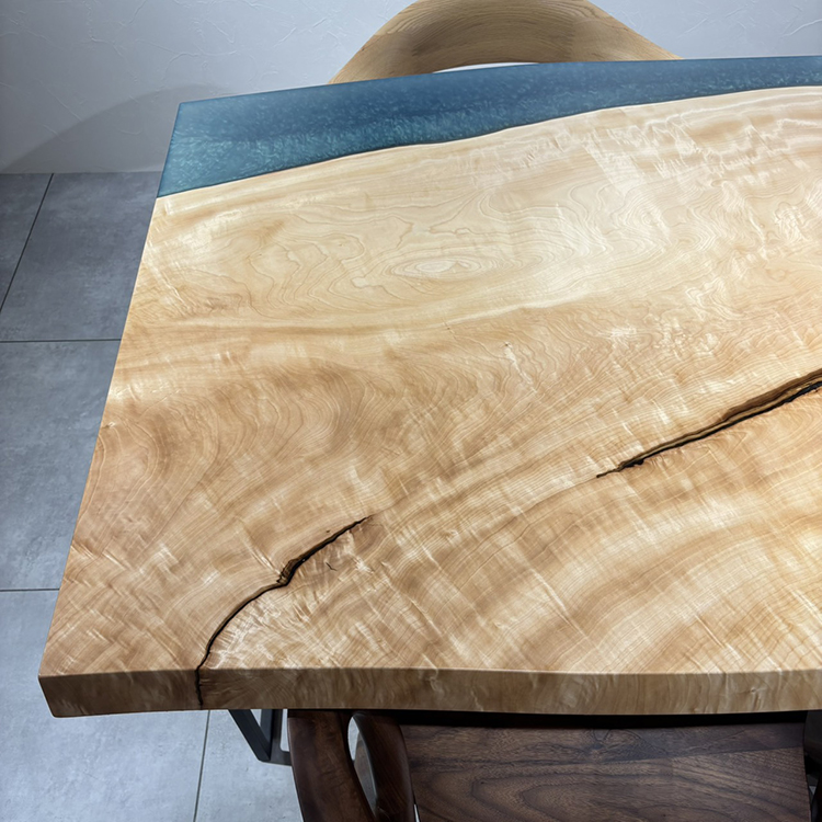 RESINテーブル　トチ / 栃(杢)　K-GM-2111-1587　(W180cm)