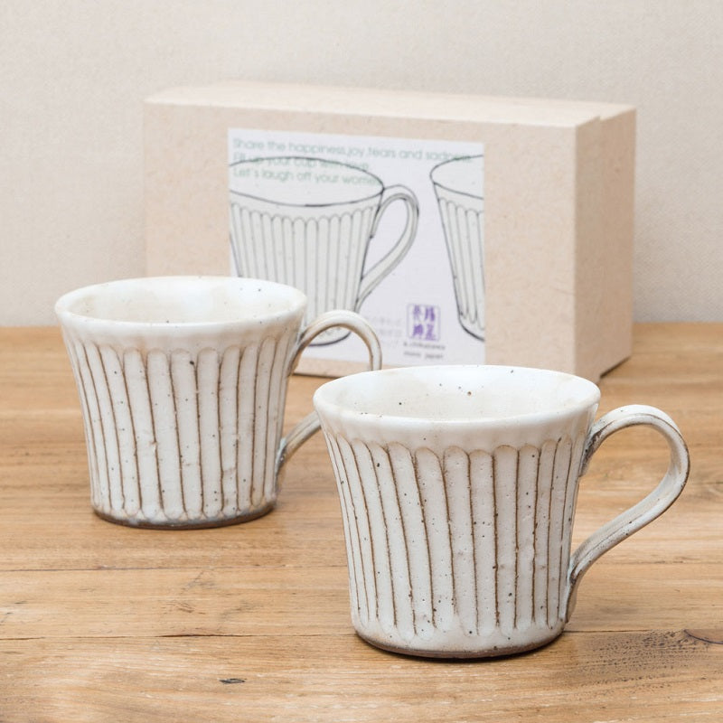 粉引削ぎ目ペアマグ