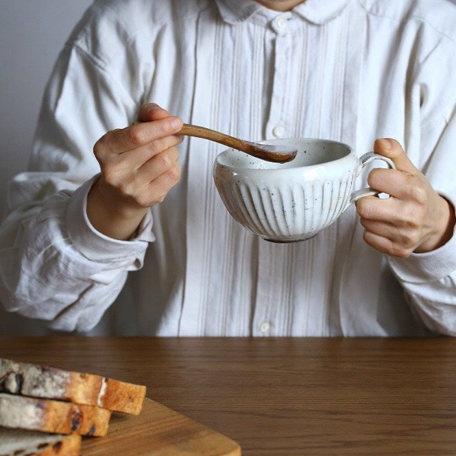 粉引削ぎ目ペアスープマグ