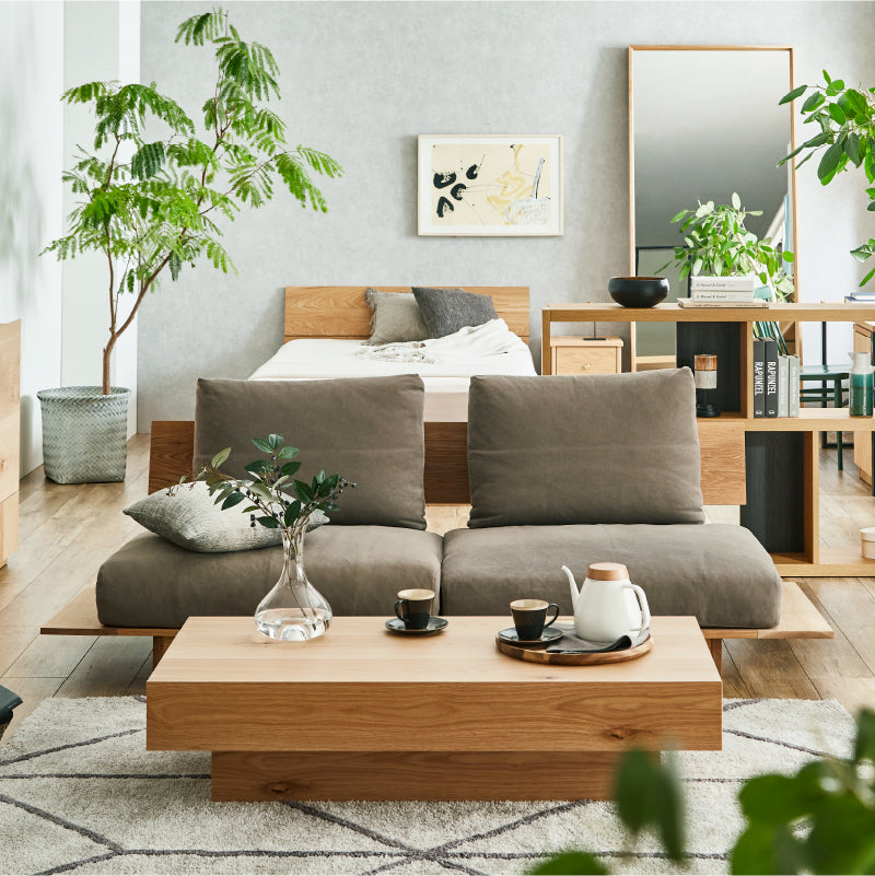 ヌシ ３人掛けソファ 2シータータイプ オーク