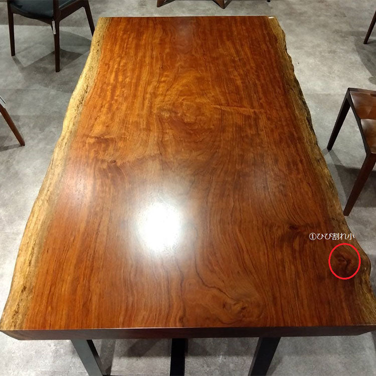 【SOLD OUT】一枚板　ブビンガ　SK-4-4-4　(W160cm)　ダイニングテーブル